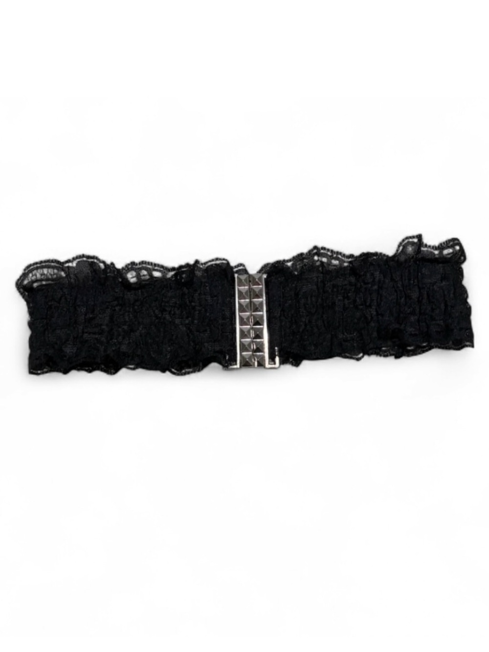 Black Stretch Lace Belt Gothic Emo Coquette Y2K